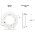 Miniatyrbilde 4 av 5: Sett med 6 Justerbare GU10 LED Innfelte Spotlights Matt Hvit Monteringsramme