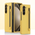 Miniatyrbillede 1 af 5: Z Fold 5 Cover, Slankt Ultratyndt PC Stødsikkert Cover Kompatibelt med Samsung Galaxy Z Fold 5 med S Pen Holder & Skærmbeskytter Yellow For Galaxy Z Fold 5
