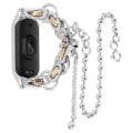 Miniatyrbillede 1 af 4: To Rækker Stilfuldt Urarmbånd i Rustfrit Stål til Xiaomi Mi Band 7 Silver  Gold
