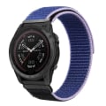 Miniatyrbild 2 av 4: För Garmin Tactix 7 Pro/Fenix 7X/Fenix 6X Pro 26mm Nylon klockarmband Justerbart handledsband Blue Black
