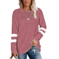 Miniatyrbilde 1 av 4: Acsergery Langermet Rund Hals Casual T-skjorter Bluser Sweatshirts Tunika Topper For Acsergery Vintergave til Dame