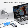 Miniatyrbild 3 av 5: 8 i 1 Dockningsstation HD+VGA PD 100W Laddning Gigabit Ethernet Multifunktionell Typ-C Hub Silver