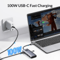 Pikkukuva 3 / 5: 8-in-1-telakointiasema HD+VGA PD 100W -lataus Gigabit Ethernet Monitoiminen Type-C Hub Silver