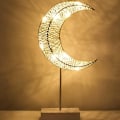 Miniatyrbillede 2 af 5: LED Stjerne Rattan Hul Form Bordlampe Juledekoration size6