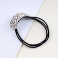Miniatyrbild 3 av 5: Boho Kristall Rektangel Hårband Glittrande Strass Hår Manschett Rep Band Silver Silver