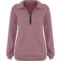 Miniatyrbilde 2 av 3: Oversized Hettegenser for Kvinner, Halv Glidelås, Lang Erme, Kvart Glidelås, Trendy Hettegenser, Antrekk for Tenåringer m0 watermelon Red XX Large