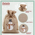 Miniatyrbillede 3 af 5: Naturposer, Gaveposer, Jute Pose, Jute Taske, Små Poser Med Snøre, Bryllup Hjemmeforsyninger Håndværksgave (36 Stykker, 10 X 14 Cm) B 24 pieces