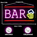 Miniatyrbillede 2 af 5: LED dekorativt neonskilt BAR ølglas soveværelse atmosfære lys bar bogstavformet lys