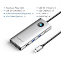Miniatyrbild 2 av 5: 8 i 1 Dockningsstation HD+VGA PD 100W Laddning Gigabit Ethernet Multifunktionell Typ-C Hub Silver