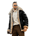 Miniatyrbillede 2 af 5: Herre Vinter Shearling Jakke Pels Varm Frakke Tyk Læder Bomber Jakke Overtøj Høj Kvalitet black M