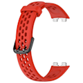 Miniatyrbild 2 av 5: Mjukt andningsbart silikonarmband för Huawei Band 8 Red