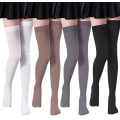 Miniatyrbilde 1 av 5: 4 Par Over Knee Lårhøye Sokker Hold Opp Strømper For Kvinner Hold Opp Strømper Over Black White Medium One Size