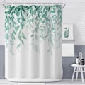 Miniatyrbillede 4 af 5: Bruseforhæng Anti Skimmel Vandtæt Polyester Stof Vaskbart Blomsterplante 150 X 180cm Bruseforhæng Til Badeværelseskar Spa Vådrum