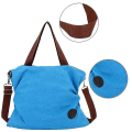 Miniatyrbilde 3 av 5: Canvas Messenger Bag Skulderveske, Blå Fritid Mote Kunstnerisk Canvasveske