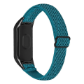 Miniatyrbild 1 av 5: Stretchig nylon anti-scratch justerbar handledsrem för Xiaomi Mi Band 3/4, med svart klockram Cyan