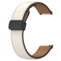 Miniatyrbillede 2 af 5: 22mm Læderrem med Foldespænde til Samsung Galaxy Watch3 45mm/ Watch 46mm/Huawei Watch 4 Beige