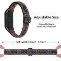 Miniatyrbilde 2 av 5: Elastisk nylon anti-ripe justerbar håndleddsrem for Xiaomi Mi Band 3/4, med svart klokkeramme Style 5