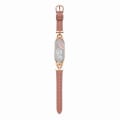Miniatyrbilde 1 av 5: Lær Erstatningsreim for Xiaomi Mi Band 5/6, med D-formet Metallkobling Rose Gold  Deep Pink