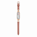 Miniatyrbillede 1 af 5: Læder Udskiftningsurrem til Xiaomi Mi Band 5/6, med D-formet Metalforbindelse Rose Gold  Deep Pink
