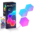 Miniatyrbillede 1 af 5: LED Hexagon Væglampe Smart Modulær RGBIC Honeycomb Lampe med APP Fjernbetjening og Musik Synkronisering USB Drevet Hexagon Computer Gaming Lamper til Spil 3pcs