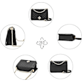 Miniatyrbild 4 av 5: Svart liten crossbody-väska för kvinnor PU-läder damhandväska kedja axelväska budväska axelväska axelväskor