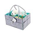 Miniatyrbild 4 av 5: Hopfällbar blöjförvaringskorg för baby, bärbar förvaringskorg med utbytbara fack (grå)