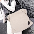 Miniatyrbild 4 av 5: Canvas Messenger Bag Axelväska, Vit Fritidsmode Konstnärlig Canvasväska