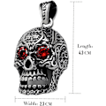 Miniatyrbilde 2 av 5: Gothic Hollow Anheng Halskjede Øyne Ruby Rustfritt Stål Herre Acsergery Sølv Gave
