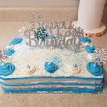 Pikkukuva 2 / 5: Frozen Kakunkoristeet, 20 kpl Lumihiutale Cupcake Koriste, Hyvää Syntymäpäivää Kakunkoristesetti, Hopea ja Sininen Syntymäpäiväkakun Koriste