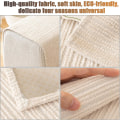 Miniatyrbild 4 av 5: 2023 Nytt Sofföverdrag Chenille Sofföverdrag För 3-Sits Soffa Överkast, Halkskydd L-formad Sofföverdrag, Möbelskydd Sofföverdrag För Sittkudde Soffa Cream Sofa cushion 90x160cm