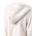Miniatyrbillede 3 af 4: Dame Mode Afslappet Frakke Efterår Vinter Hættefrakke Plys Varm Jakker Plus Størrelse S-5xl White 4XL