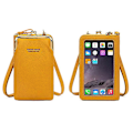 Miniatyrbillede 1 af 5: Stilfuld PU Læder Touch Screen Telefon Taske Pung Dame Crossbody Taske Yellow
