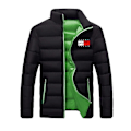 Miniatyrbillede 3 af 3: Herre Vatteret Frakke Mellemlang Tyk Dunjakke Vinter Varm Frakke Fitted Fit Black M