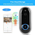 Miniatyrbillede 5 af 5: Trådløs video dørklokke kamera Smart WiFi dørklokke 720P/1080P hjemmesikkerhed intercom synlig dørtelefon med klokkespil, 52 melodier, 155° vidvinkelobjektiv