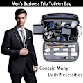 Miniatyrbild 4 av 6: Toalettsats för Män, Vattentät Stor Tvålväsk Shaving Dopp Kit, Vattentät Kosmetisk Black