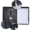 Miniatyrbillede 4 af 5: A4 Business Læderlook Portfolio Professionel Notesblok Dokument Organizer A4 PU Pap Læder Lynlås med Lommeregner Kortholder Note
