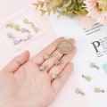 Miniatyrbilde 3 av 5: 20 stk. 2 Farger Firkløver Ispigg Klype Bail Platinum Lås Bail Gullfarget Snap On Bail Cubic Zirconia Klype Klips Dinglende Anheng Forsyninger For St.