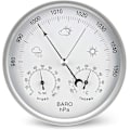 Miniatyrbillede 1 af 5: Vejrstation, analogt barometer med termometer, hygrometer og lufttryksmålinger, designet til enkelhed og let læsbarhed