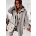 Miniatyrbillede 4 af 5: 2023 Ny hætte strikket hue krave temperament pendler løs cardigan dame sweater dametøj Plum red L