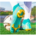 Miniatyrbilde 3 av 5: Fotballsko med knotter for menn, lette fotballsko gutter, unisex fotballsko barn green EU39