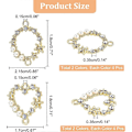 Miniatyrbillede 4 af 5: 16 stk. 4-stil Forbindelses Charm Vedhæng Ring & Hjerteform Rhinestone Forbindelsesled Alloy Krystal Led med Imitation Perle