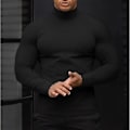 Pikkukuva 5 / 5: Miesten poolokaulusneuleet, slim fit -mallinen, poolokauluspaita, vapaa-ajan pitkähihainen