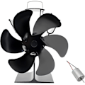 Miniatyrbillede 1 af 5: 6-bladet brændeovnsventilator -acsergery Pejse Brændeovnsventilatorer Brændeovnstilbehør Cirkulerer Gave