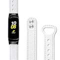 Miniatyrbillede 3 af 5: Blød urrem i okselæder til Samsung Galaxy Fit SM-R370, dobbelt nitterem, sort stik White