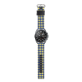 Miniatyrbild 3 av 5: Nylon tyg läder klockarmband för Samsung Galaxy Watch 5 40mm/44mm /Watch 5 Pro 45mm, oval spänne Blue  Yellow Plaid