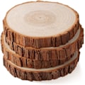 Miniatyrbild 2 av 5: Träskivor, 4 x Trästockdiskar 16–18 cm Obehandlade Träcirklar, Oborrade Träcirklar utan Hål för DIY-Hantverk