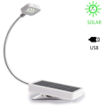 Miniatyrbild 3 av 3: Solcellsladdad LED-boklampa, sol- och USB-ekoladdning, Glowseen mjuk klämma läslampa, justerbar 2-nivåers ljusstyrka, bäst