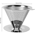 Miniatyrbilde 2 av 5: Kaffefilter i rustfritt stål, dobbel lag, mesh filter koppholder