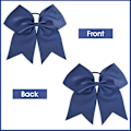 Miniatyrbild 4 av 5: 2 st stora cheer-rosetter 8 tum jumbo cheer-hårrosetter hästsvanshållare elastiskt band navy blue