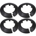 Miniatyrbilde 1 av 5: 4 stk. veggflens ytre diameter flens enkel installasjon plast radiator rosett vannrør avløpsledning deksel krage vegg rørdeksel dekorasjon Pi Black 110mm